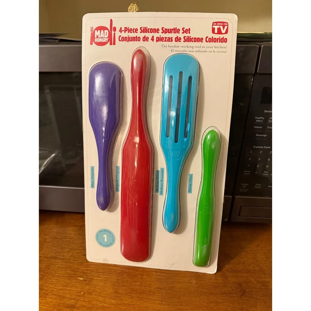 Mad Hungry4Piece Silicone Spurtle Set Multi Color Kitchen Utensils As Seen On TV